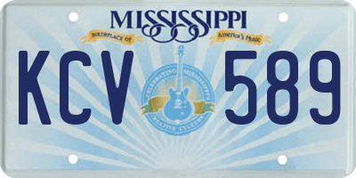 MS license plate KCV589