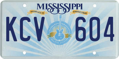 MS license plate KCV604