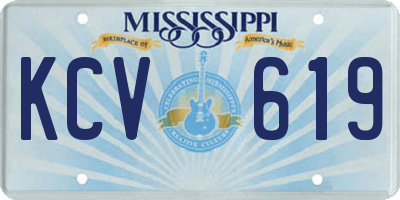 MS license plate KCV619