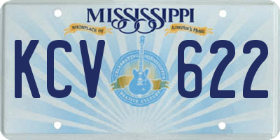 MS license plate KCV622