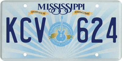 MS license plate KCV624