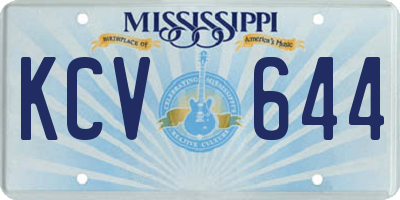 MS license plate KCV644