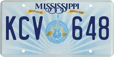 MS license plate KCV648