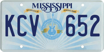 MS license plate KCV652