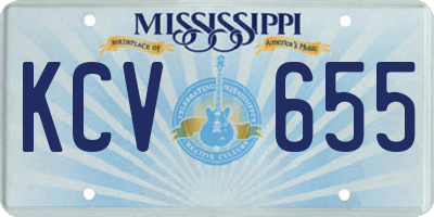 MS license plate KCV655