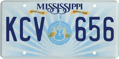 MS license plate KCV656