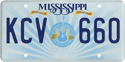 MS license plate KCV660
