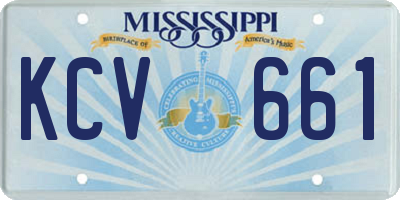 MS license plate KCV661