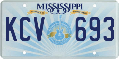 MS license plate KCV693