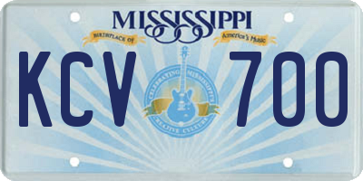 MS license plate KCV700