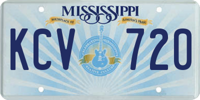 MS license plate KCV720