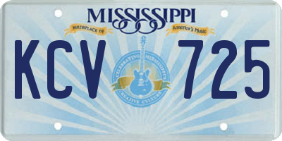 MS license plate KCV725