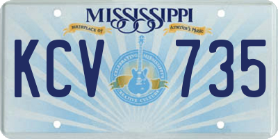 MS license plate KCV735