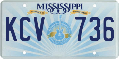 MS license plate KCV736