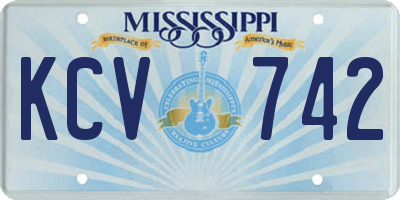 MS license plate KCV742