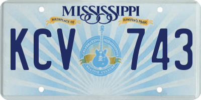 MS license plate KCV743