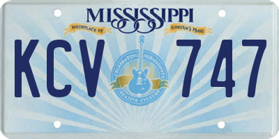MS license plate KCV747