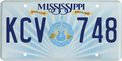 MS license plate KCV748