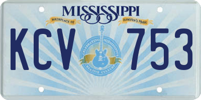 MS license plate KCV753
