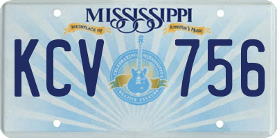 MS license plate KCV756