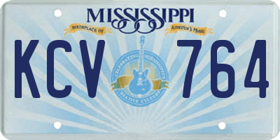 MS license plate KCV764