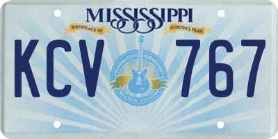 MS license plate KCV767