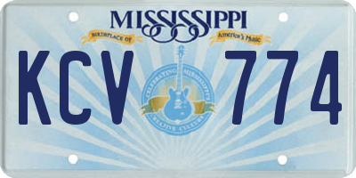 MS license plate KCV774