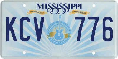 MS license plate KCV776