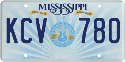 MS license plate KCV780