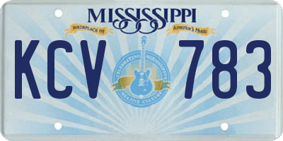 MS license plate KCV783