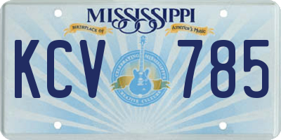 MS license plate KCV785