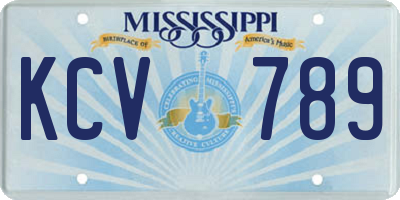 MS license plate KCV789