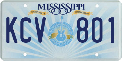 MS license plate KCV801