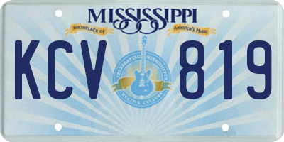 MS license plate KCV819