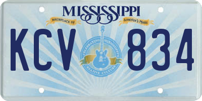 MS license plate KCV834