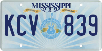 MS license plate KCV839