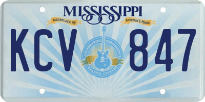 MS license plate KCV847