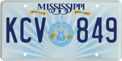 MS license plate KCV849