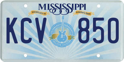 MS license plate KCV850