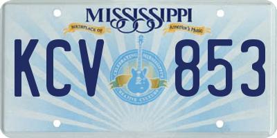 MS license plate KCV853