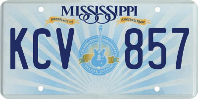 MS license plate KCV857