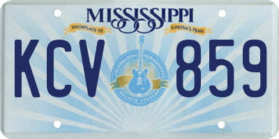 MS license plate KCV859