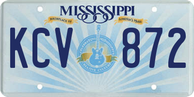 MS license plate KCV872