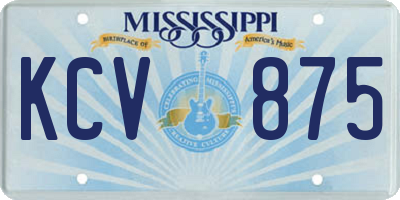 MS license plate KCV875