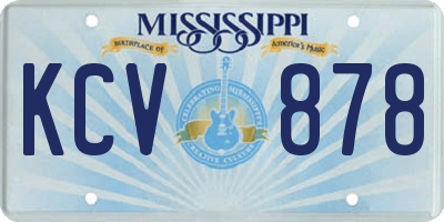 MS license plate KCV878