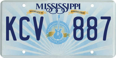 MS license plate KCV887