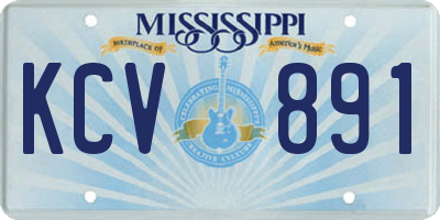 MS license plate KCV891