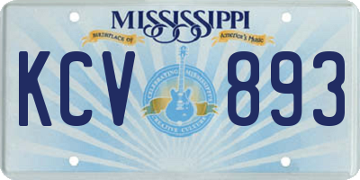 MS license plate KCV893