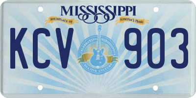 MS license plate KCV903