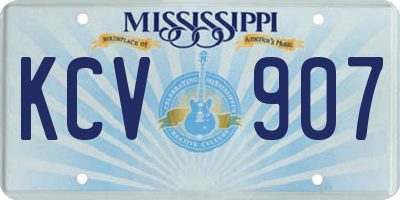 MS license plate KCV907
